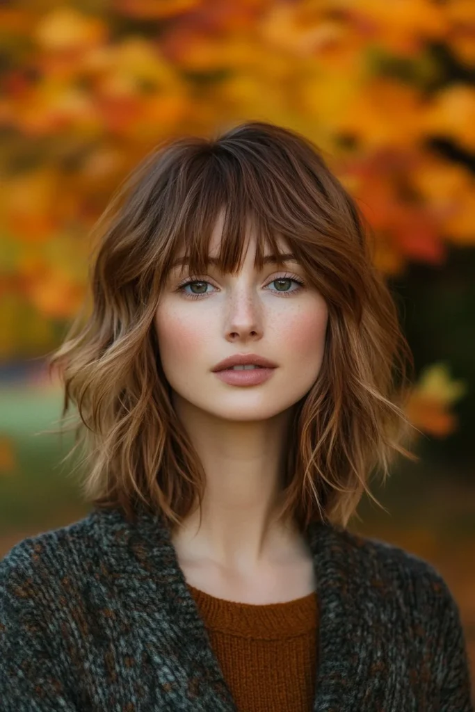 Layered Lob with Wispy Bangs