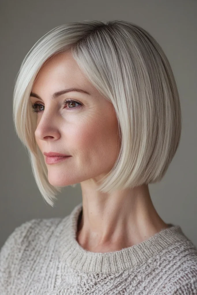 Sleek Bob with Subtle Highlights