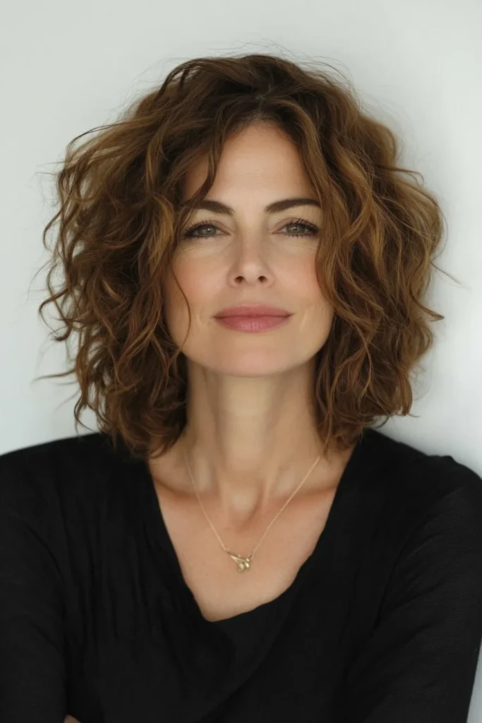 Shoulder-Length Curly Bob