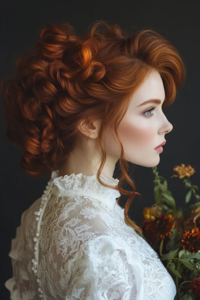 Chestnut Curly Updo