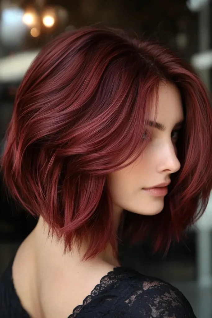 Deep Auburn Bob Cut