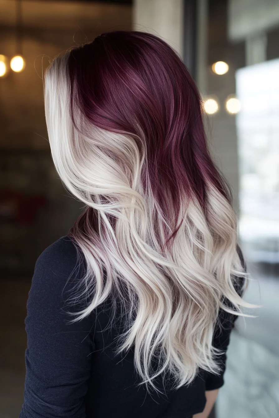 Burgundy and Blonde Balayage