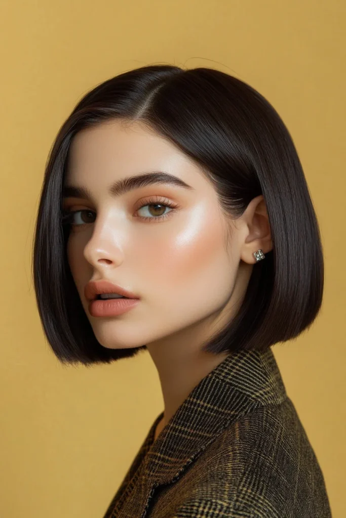 Sleek Bob with Side Part