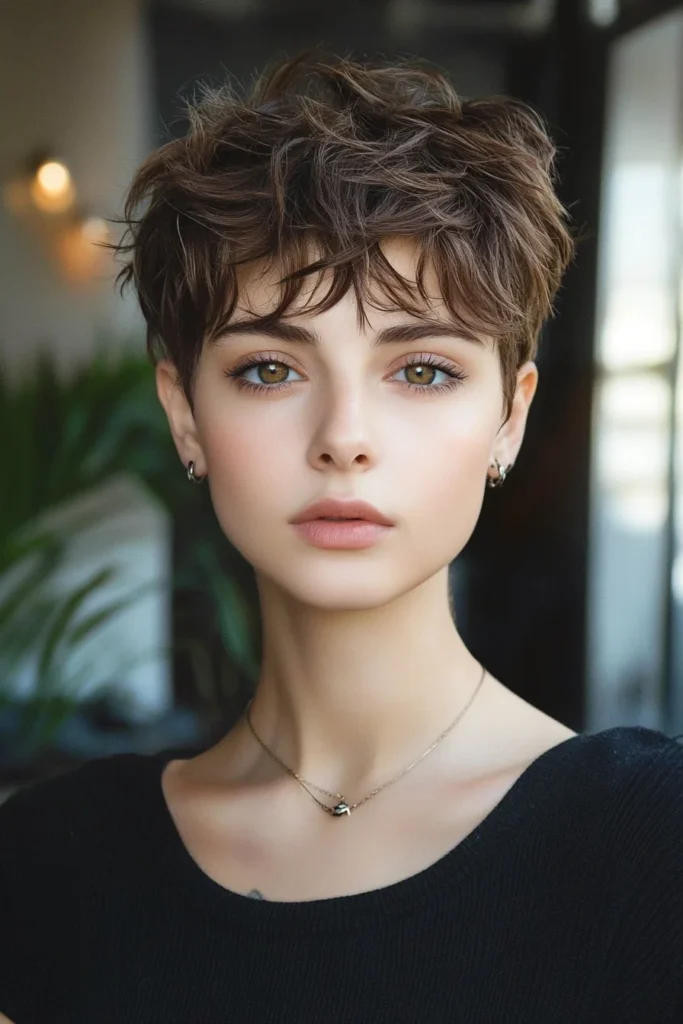 Voluminous Pixie with Textured Crown