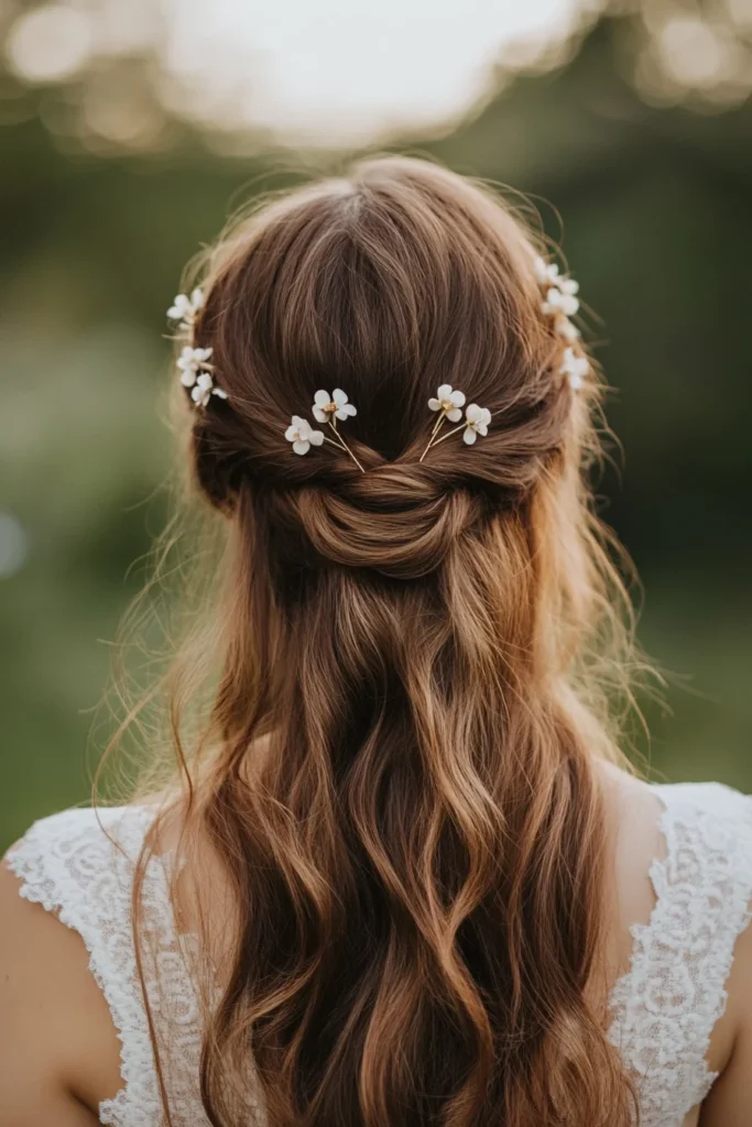 Tawny Brunette Half-Updo