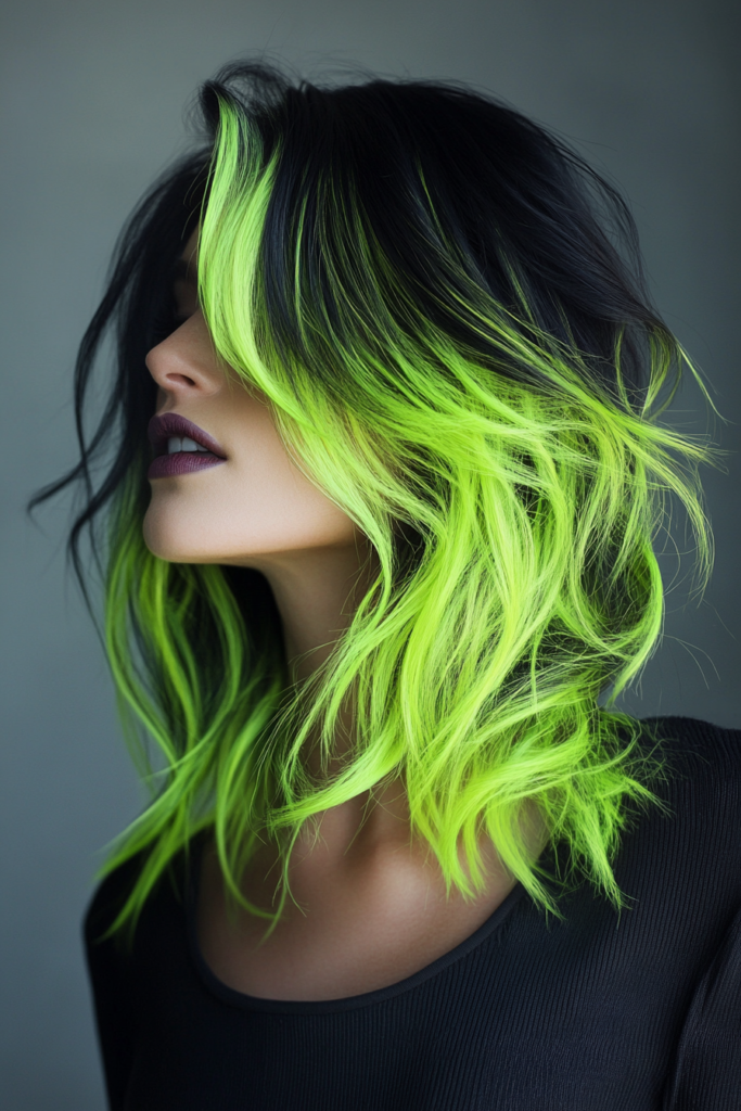 Jet Black with Neon Green Highlights