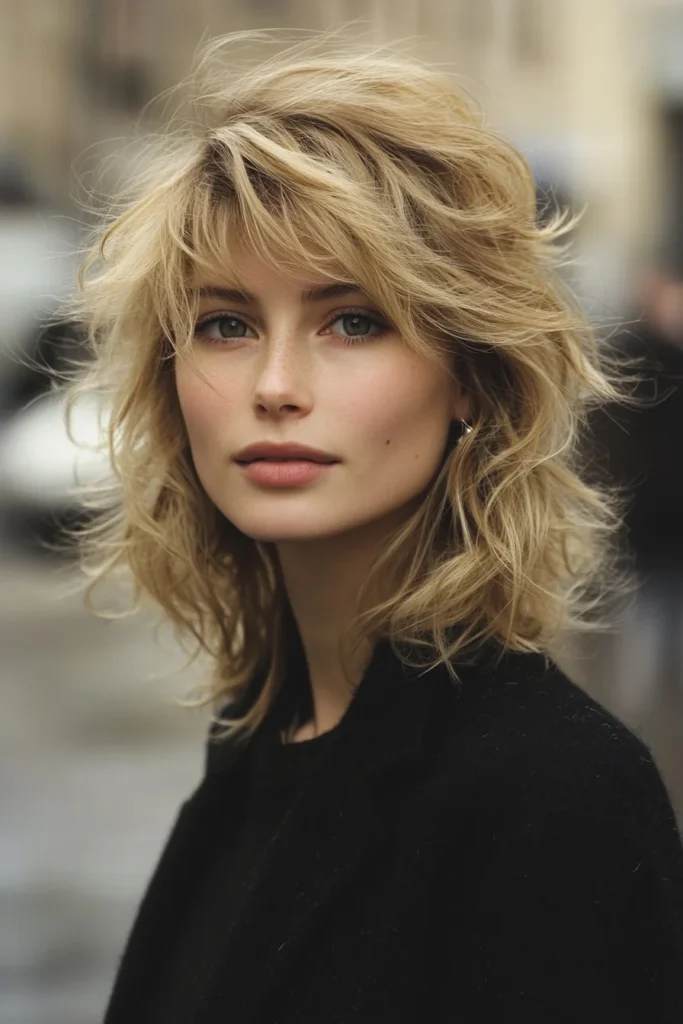 Sandy Blonde Shag Cut