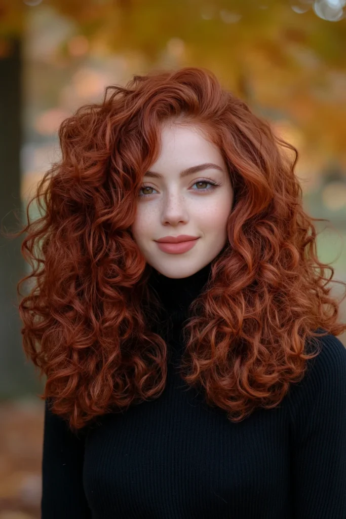 Warm Auburn Curly Locks