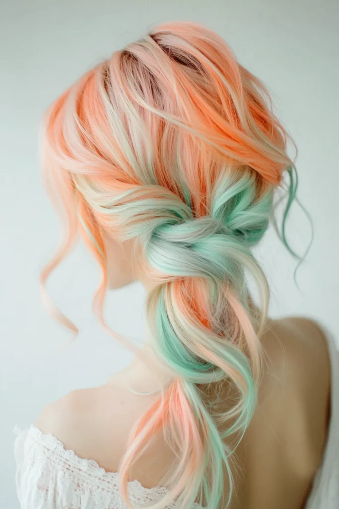 Mint and Peach Twist