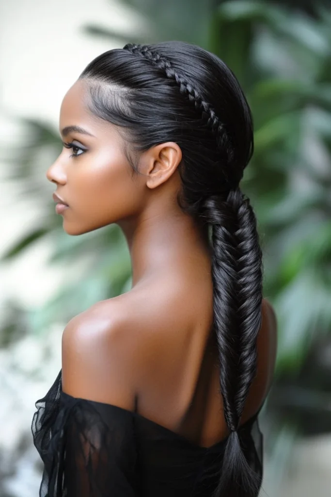 Fishtail Braid with Straight Ends