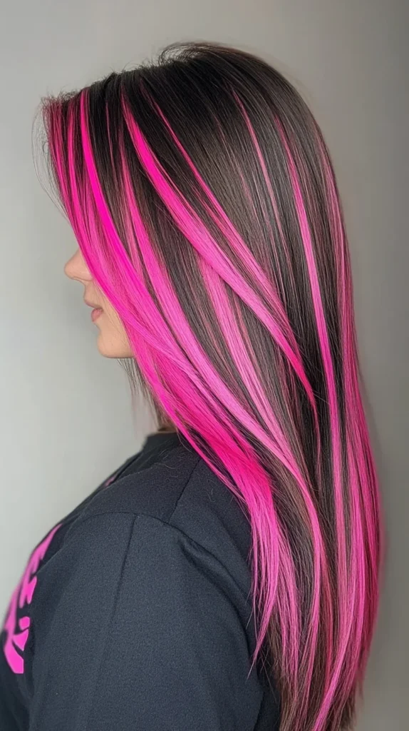 Neon Pink Streaks