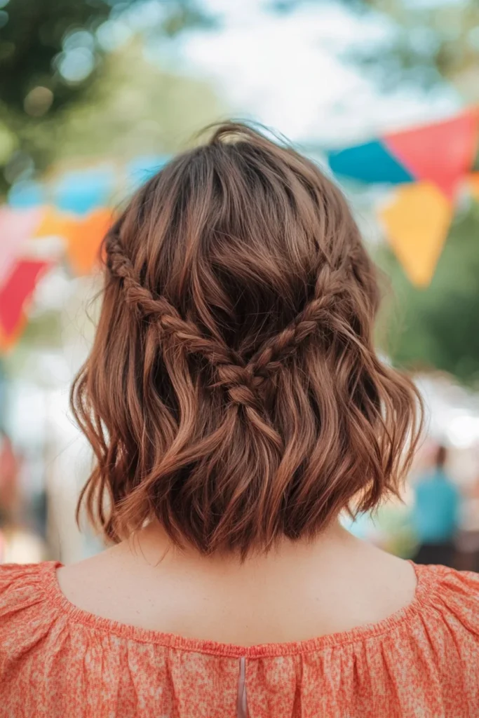 Braided Lob with Baby Bangs