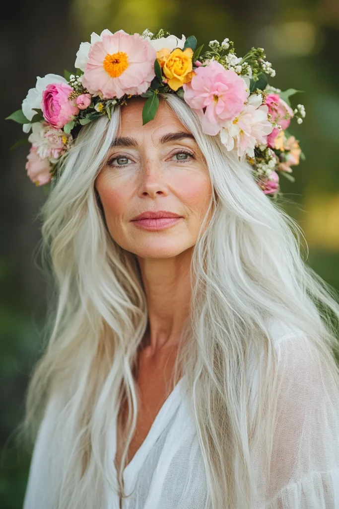 Bohemian Style with a Floral Crown