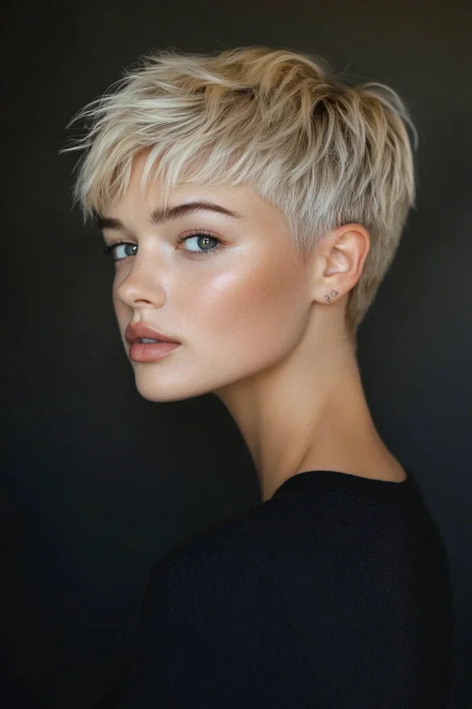 Sandy Blonde Pixie Cut