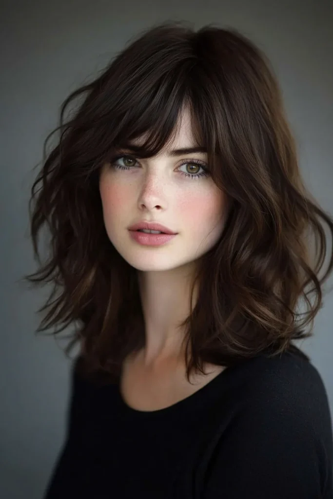 Voluminous Lob with Side Bangs