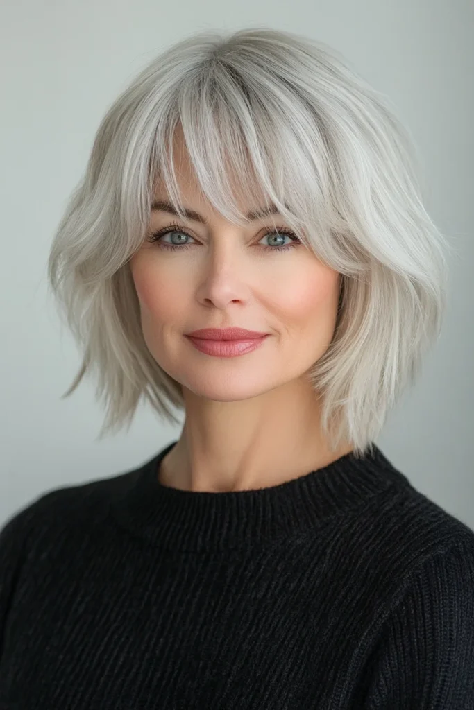 Textured Bob with Fringe