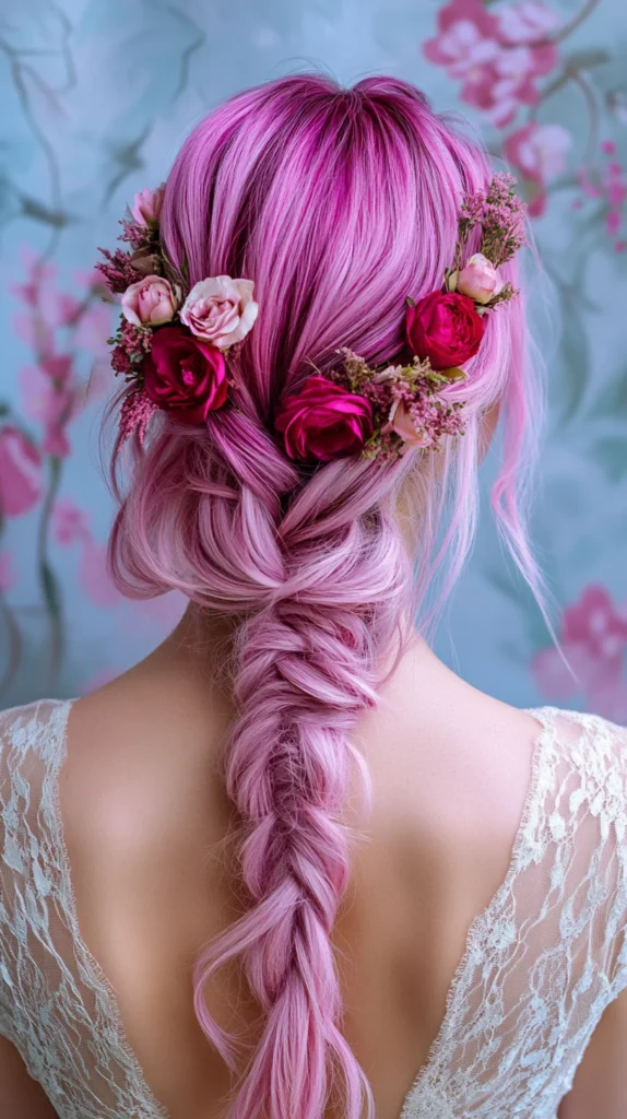 Magenta Braided Crown