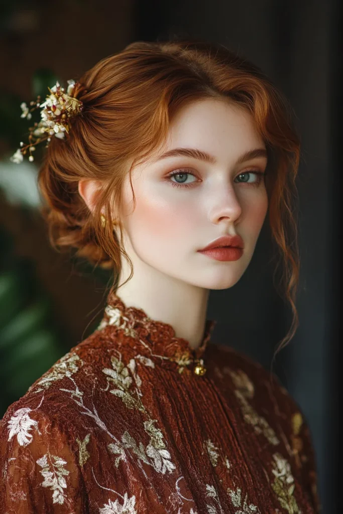 Rusty Brown Vintage Updo