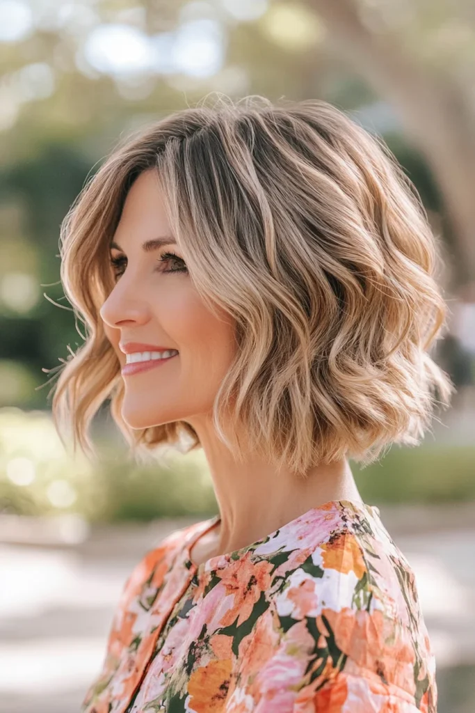 Romantic Wavy Bob for a Feminine Touch