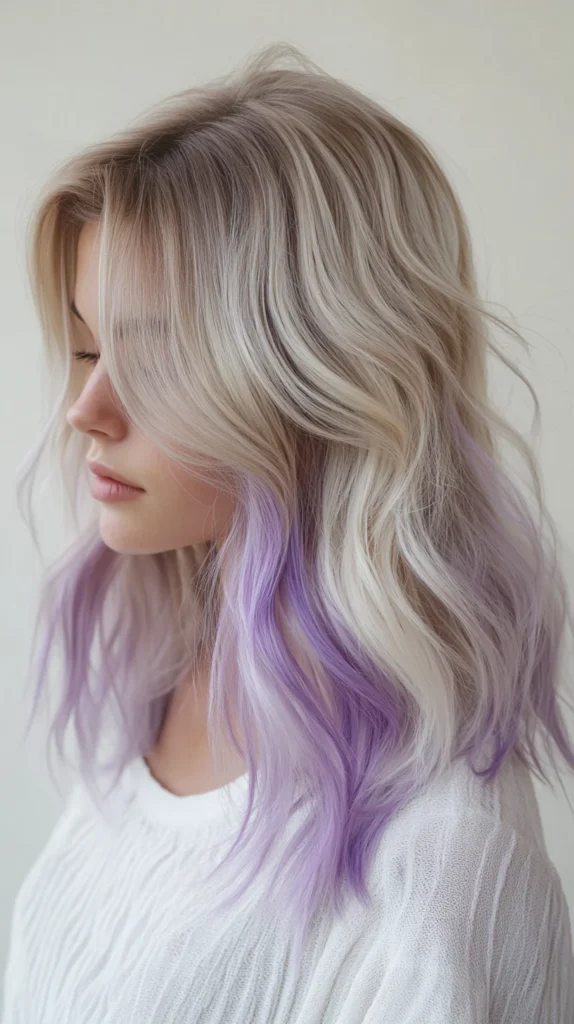 Whimsical Balayage with Lavender Hints