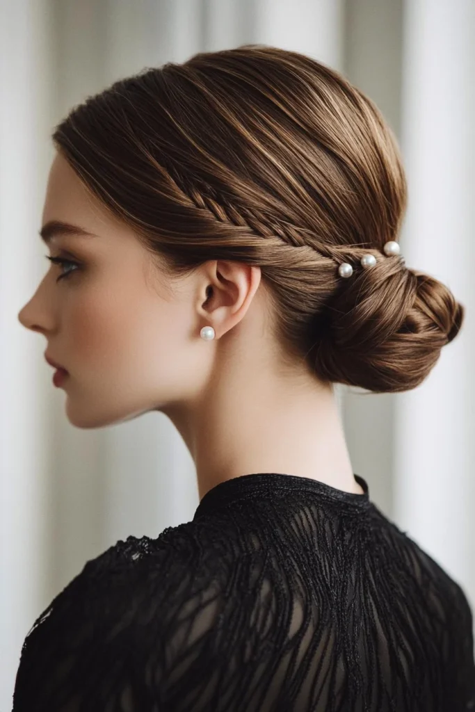 Classic Chignon with Pearls