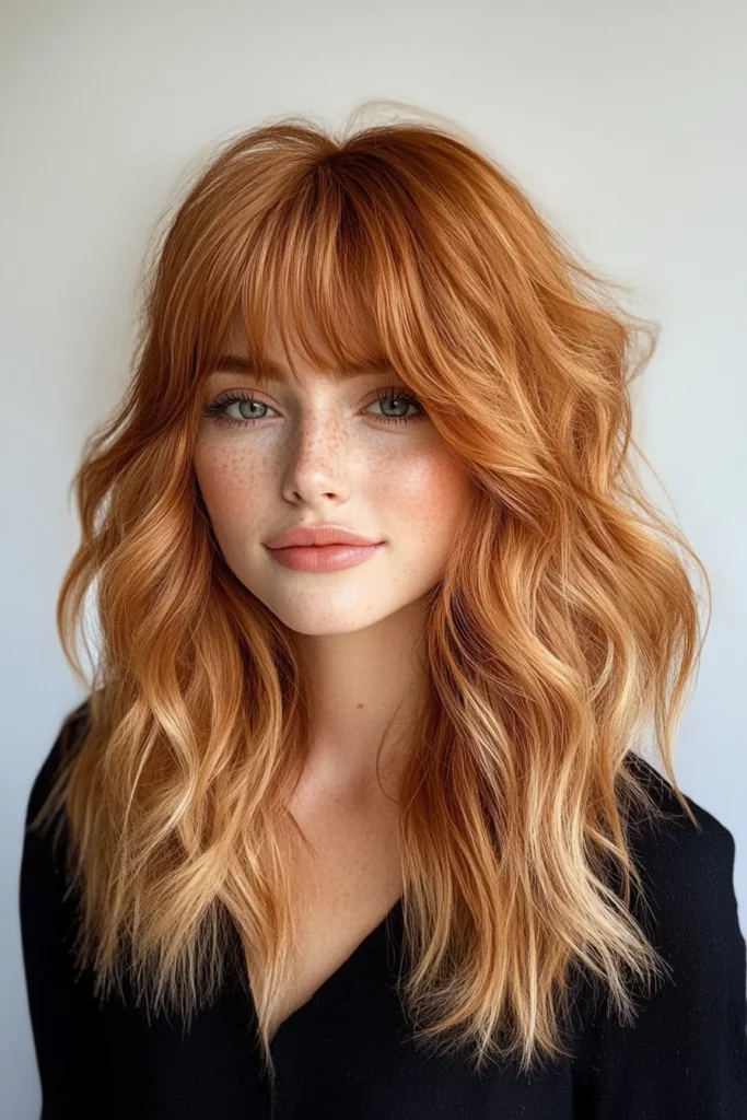 Soft Copper Fringe with Highlighted Ends