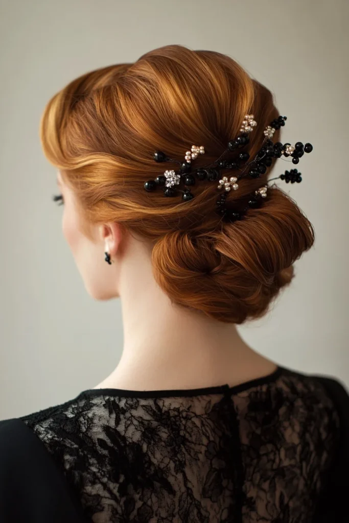 Retro Updo with Vintage Accessories