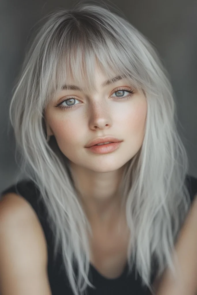 Feathery Grey Fringe