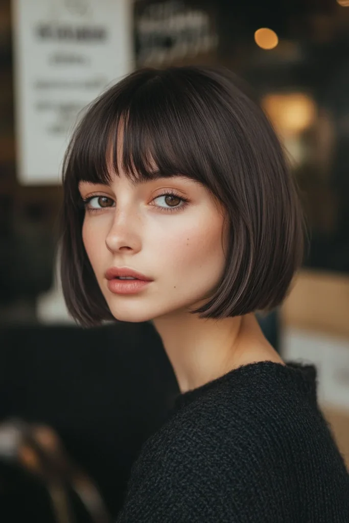 Classic Blunt French Bob with Soft Bangs