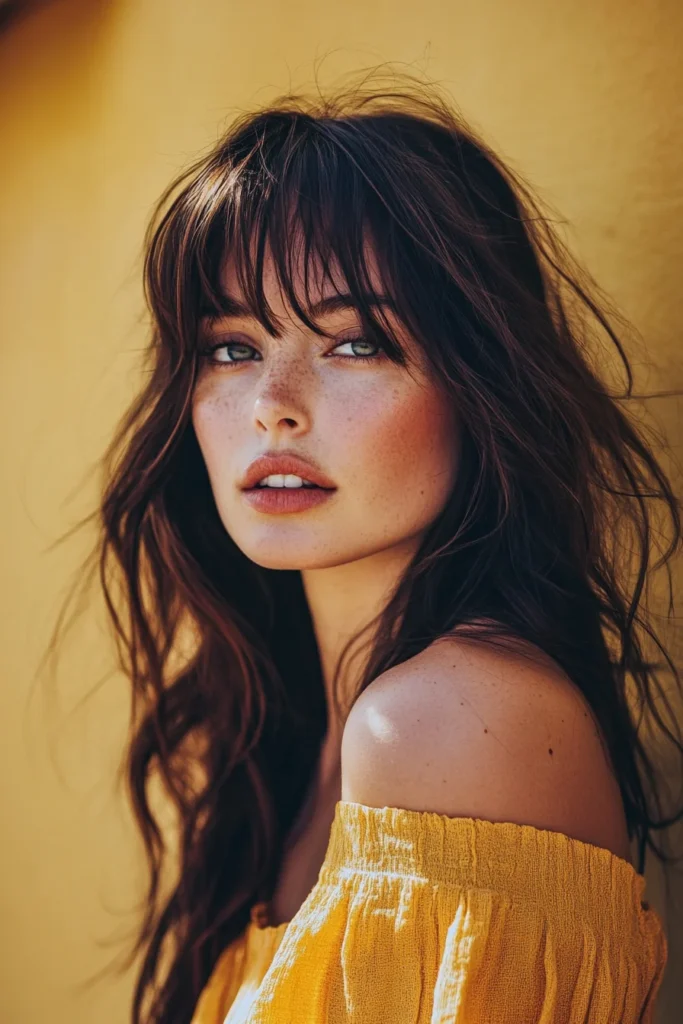 Side-Swept Bangs with Beachy Waves