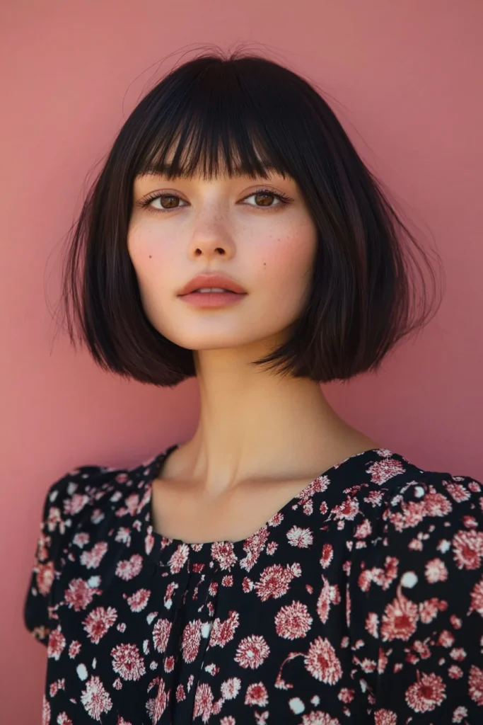 Blunt Lob with Full Bangs