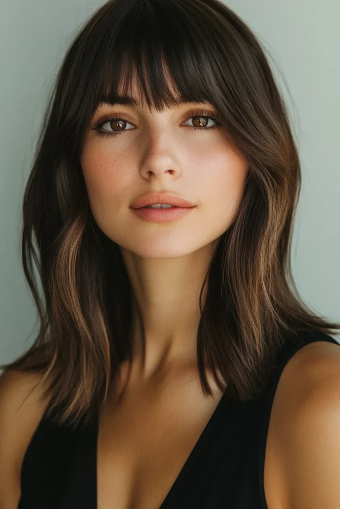 Glam Lob with Soft Bangs