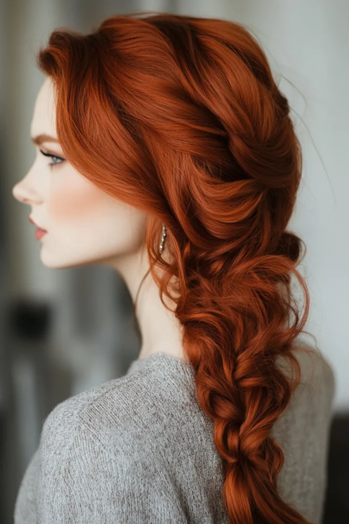 Dark Copper Auburn with Side Braid