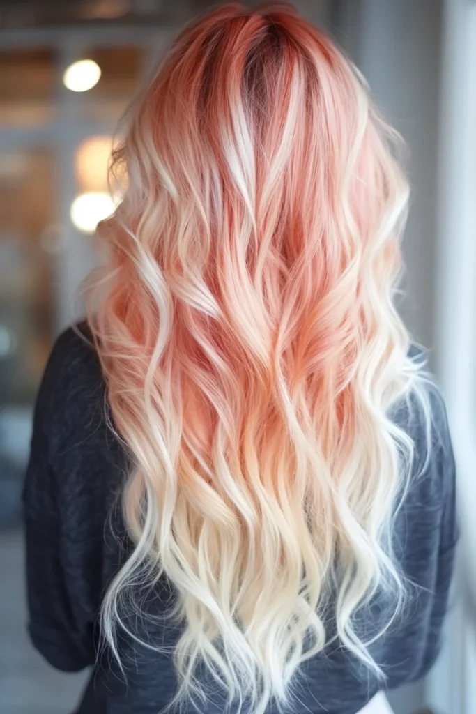 Pastel Peach and Blonde Fusion