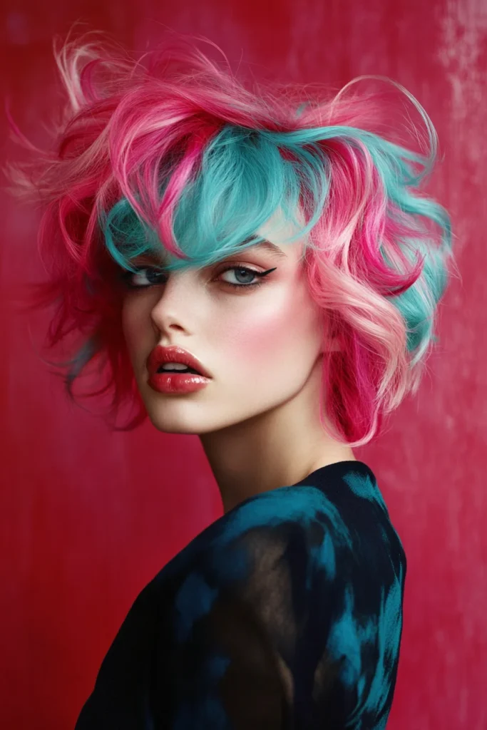 Bold Color Blocked Hair