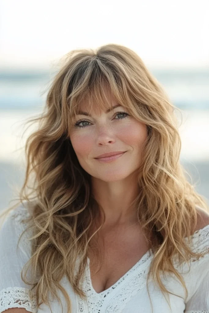 Beachy Bangs for a Casual Vibe