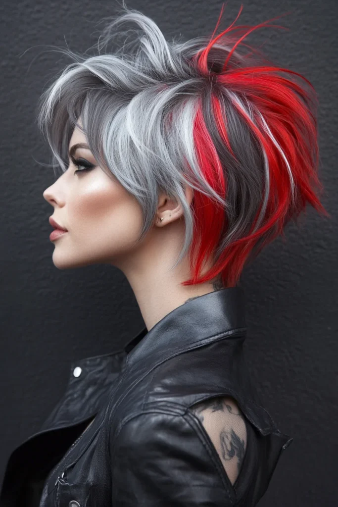 Vibrant Red Accents with Grey Base