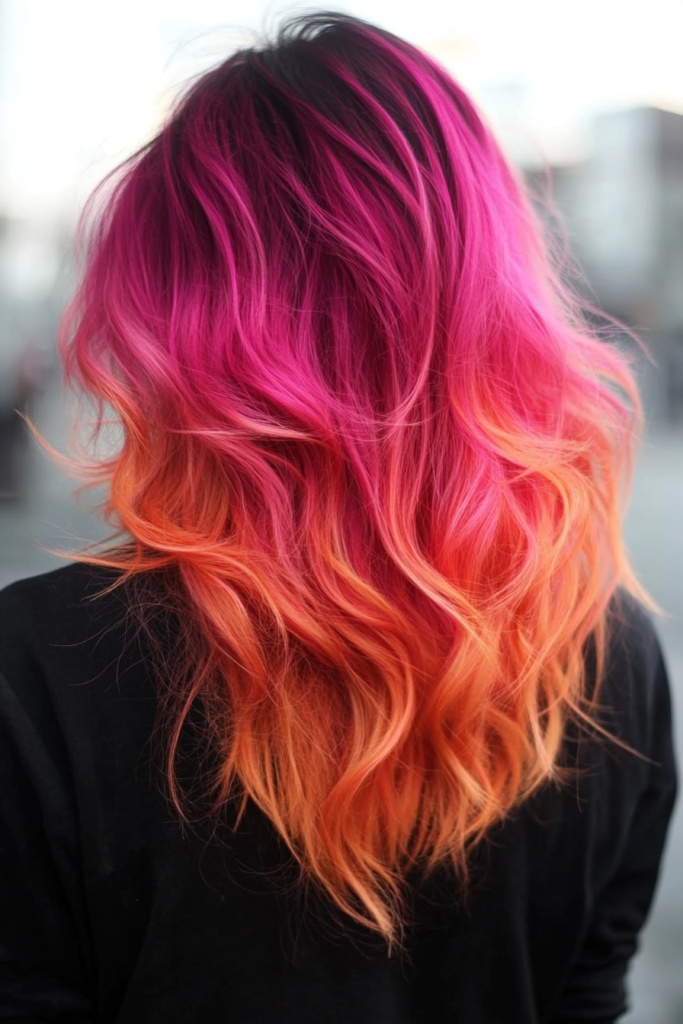 Vibrant Wavy Ombre