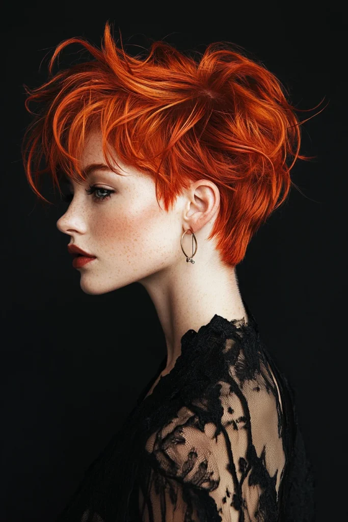 Fiery Red Textured Pixie