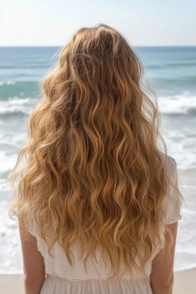 Long Beachy Waves with Highlights