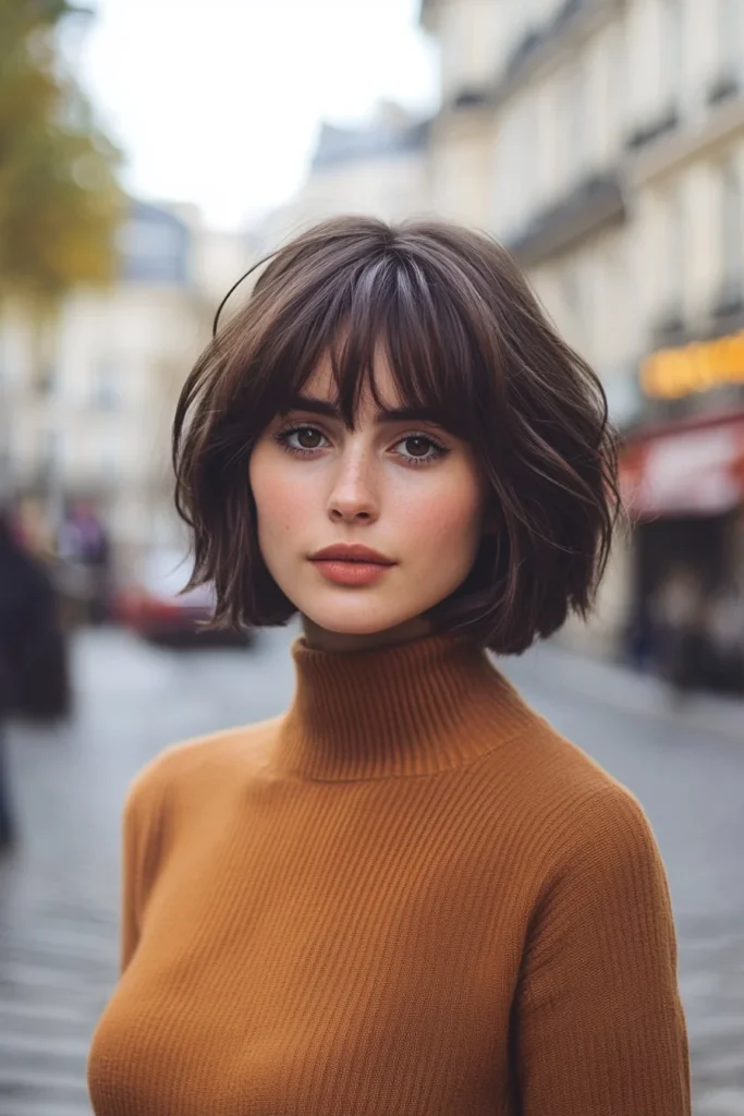 Asymmetrical French Bob with Side-Swept Bangs