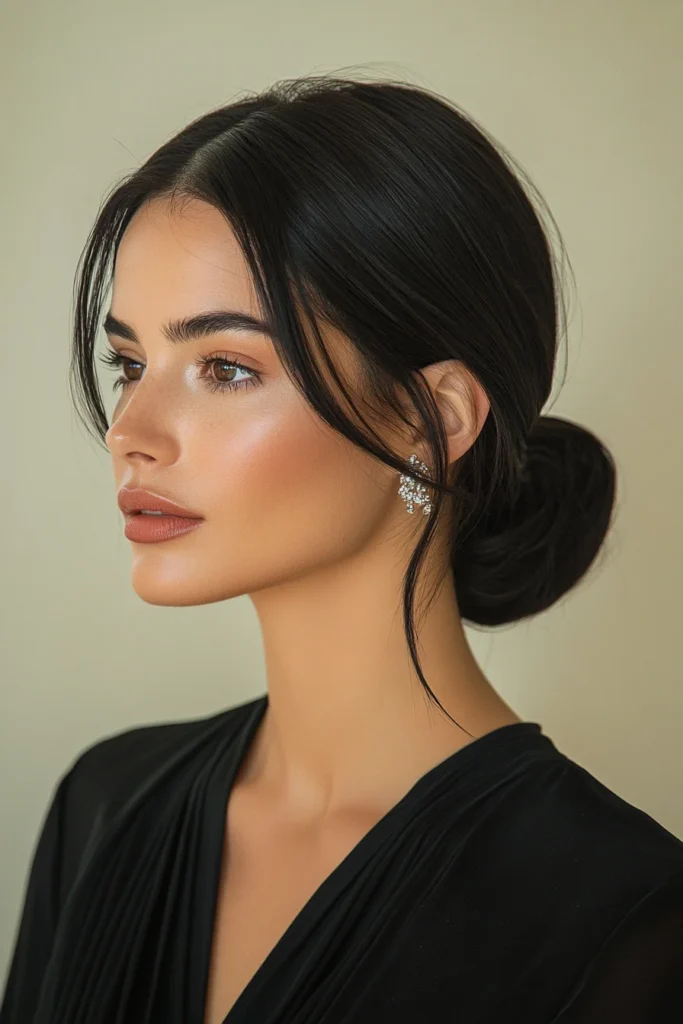 Sleek Low Bun with Glitter Clips