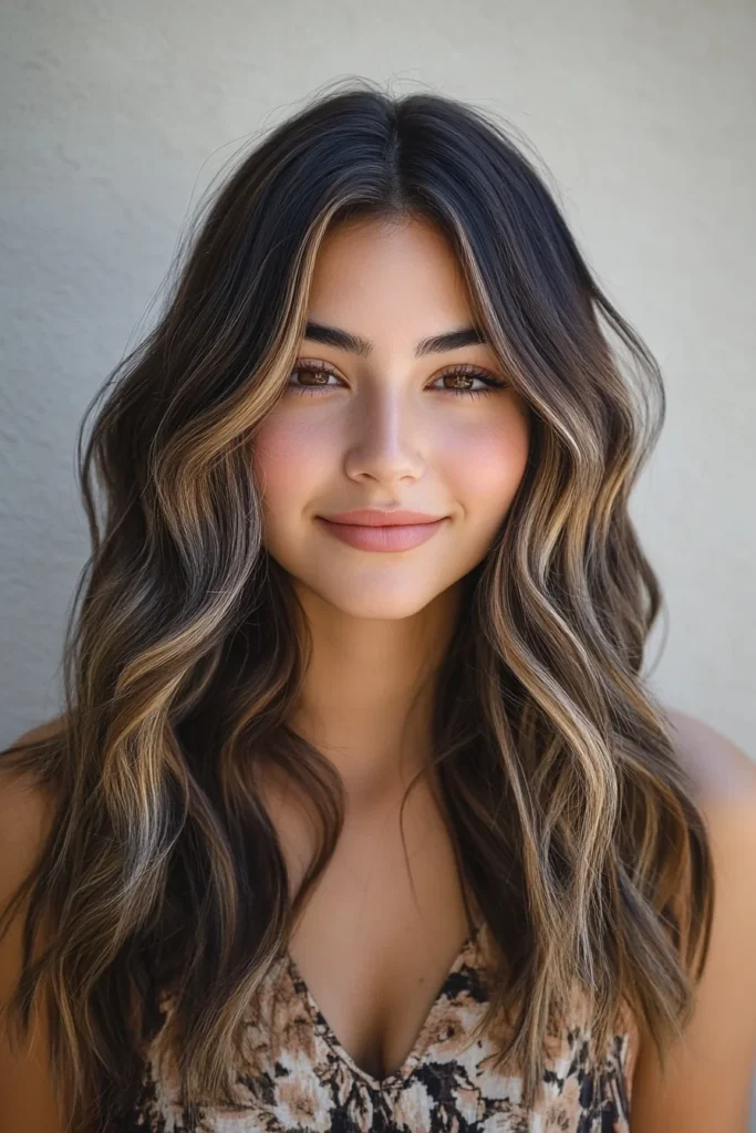 Soft Waves with Champagne Highlights