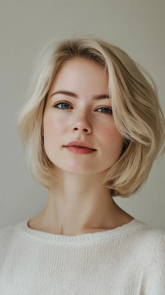 Soft Blonde Balayage on Short Bob