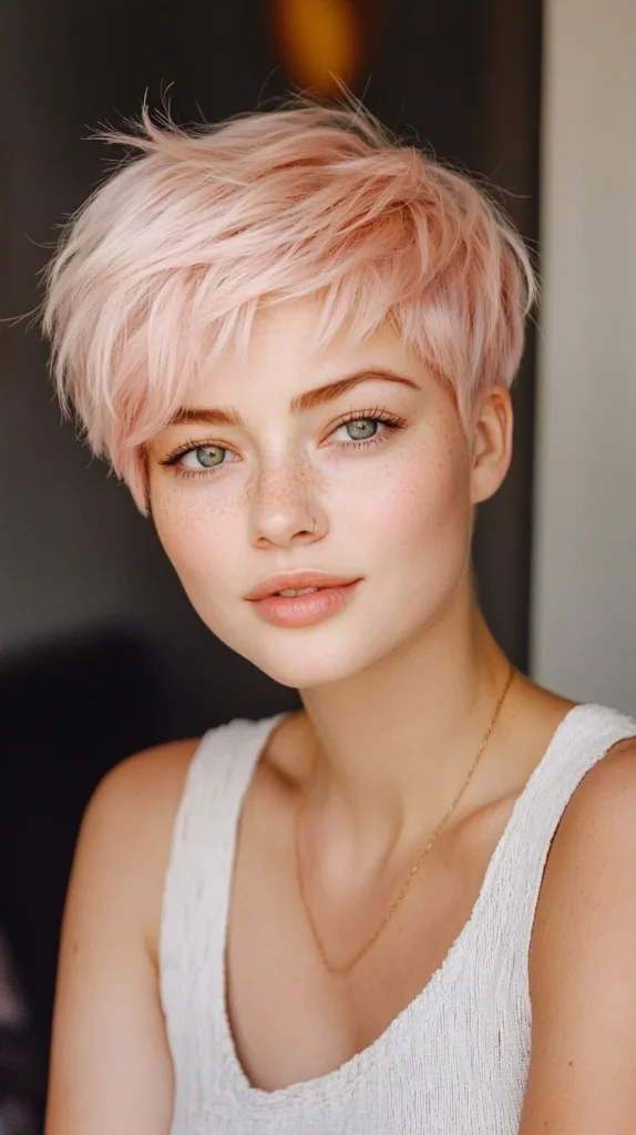 Soft Blush Pixie Cut