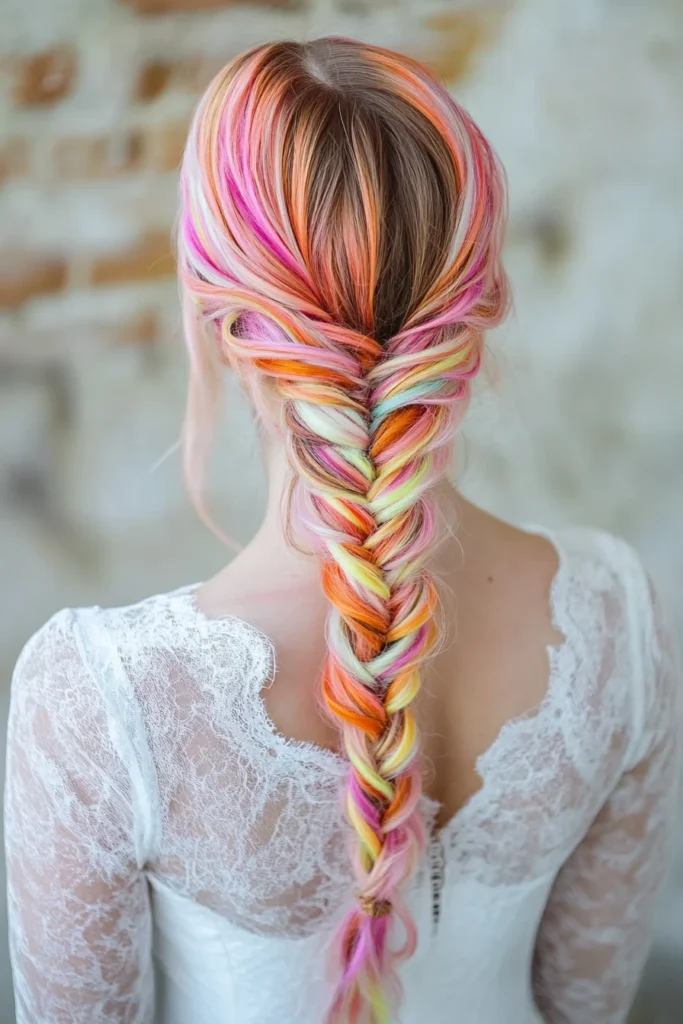 Fishtail Braid with Ribbon