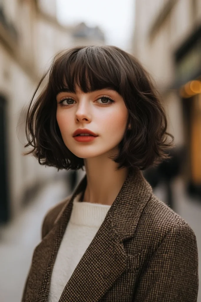 Vintage-Inspired Bob with Short Bangs