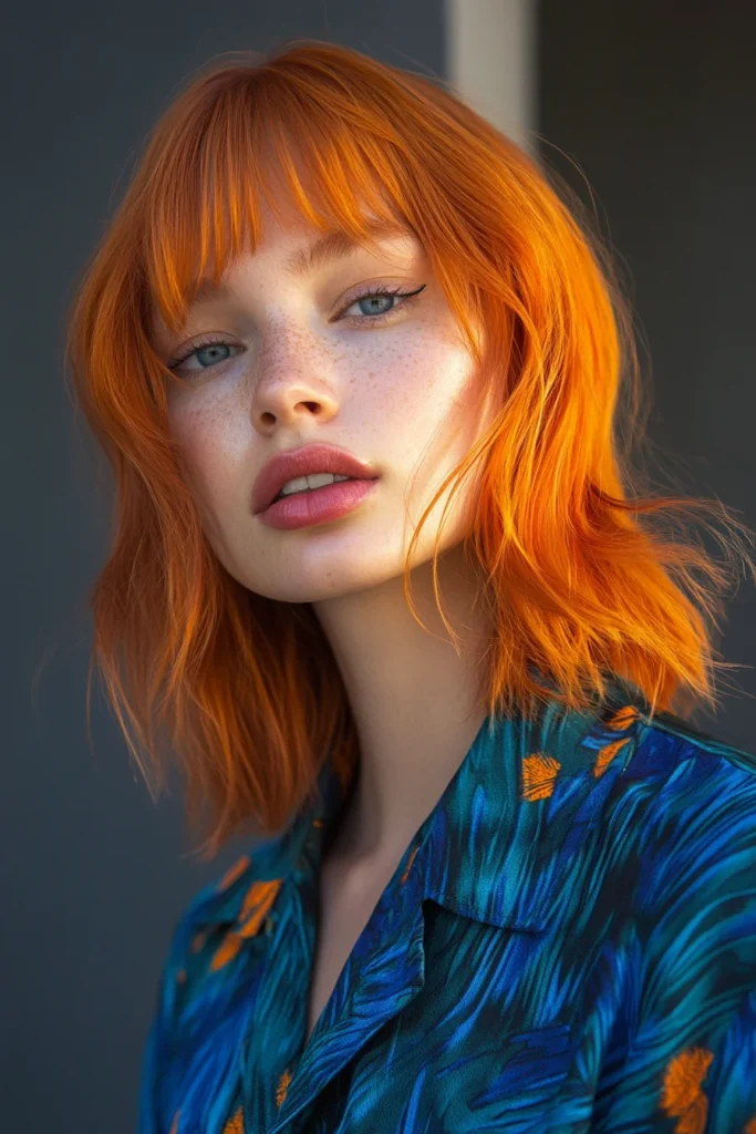 Retro Lob with Feathered Bangs