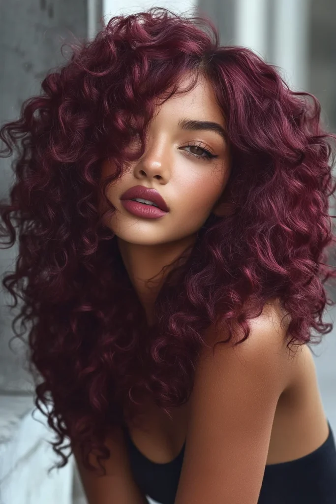 Burgundy Spiral Curls