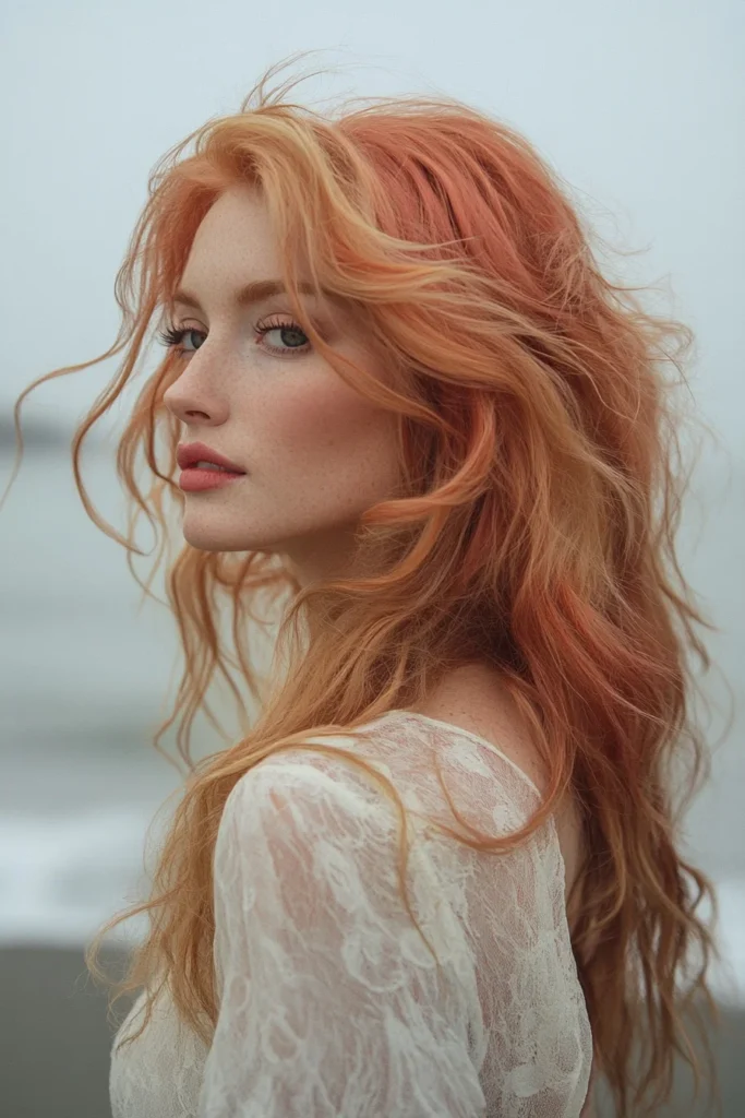 Beachy Waves with Strawberry Highlights